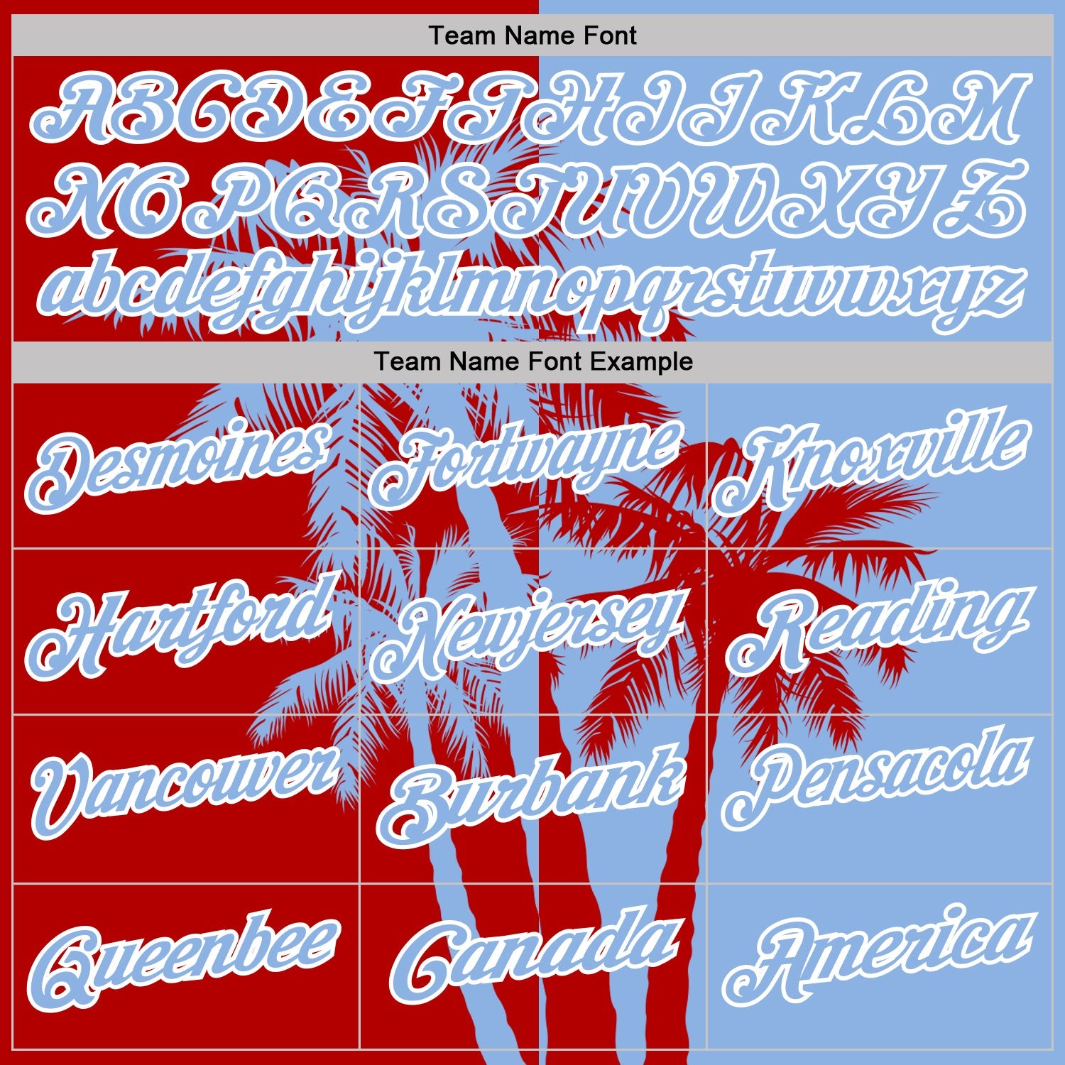Custom Light Blue Red-White Hawaii Tropical Coastal Palm Trees Performance Polo Shirt view 4