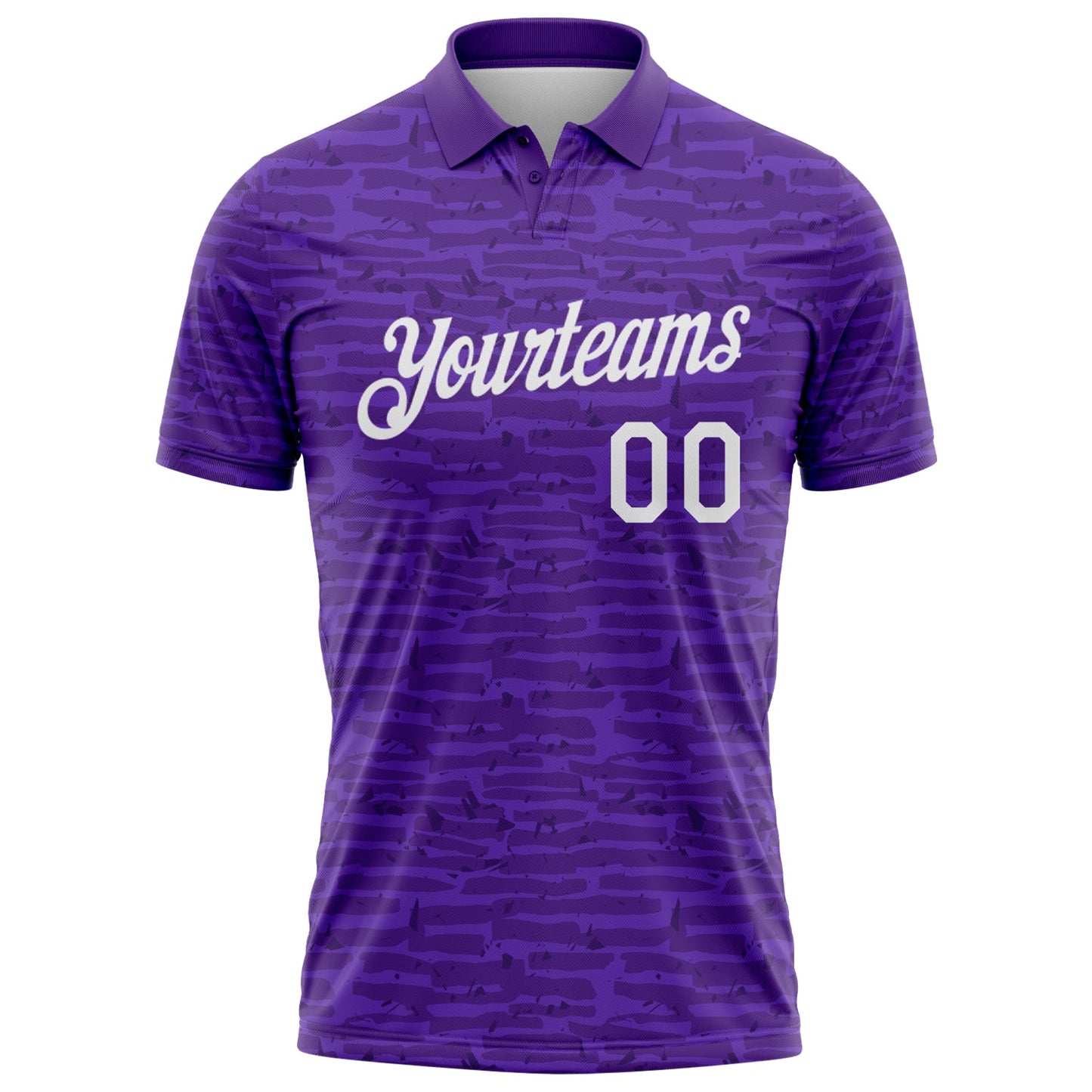 Custom Purple-White Distressed Fragment Brush Stroke Performance Polo Shirt view 2