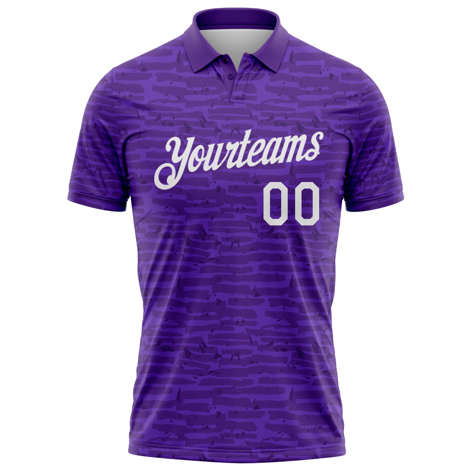 Custom Purple-White Distressed Fragment Brush Stroke Performance Polo Shirt view 2