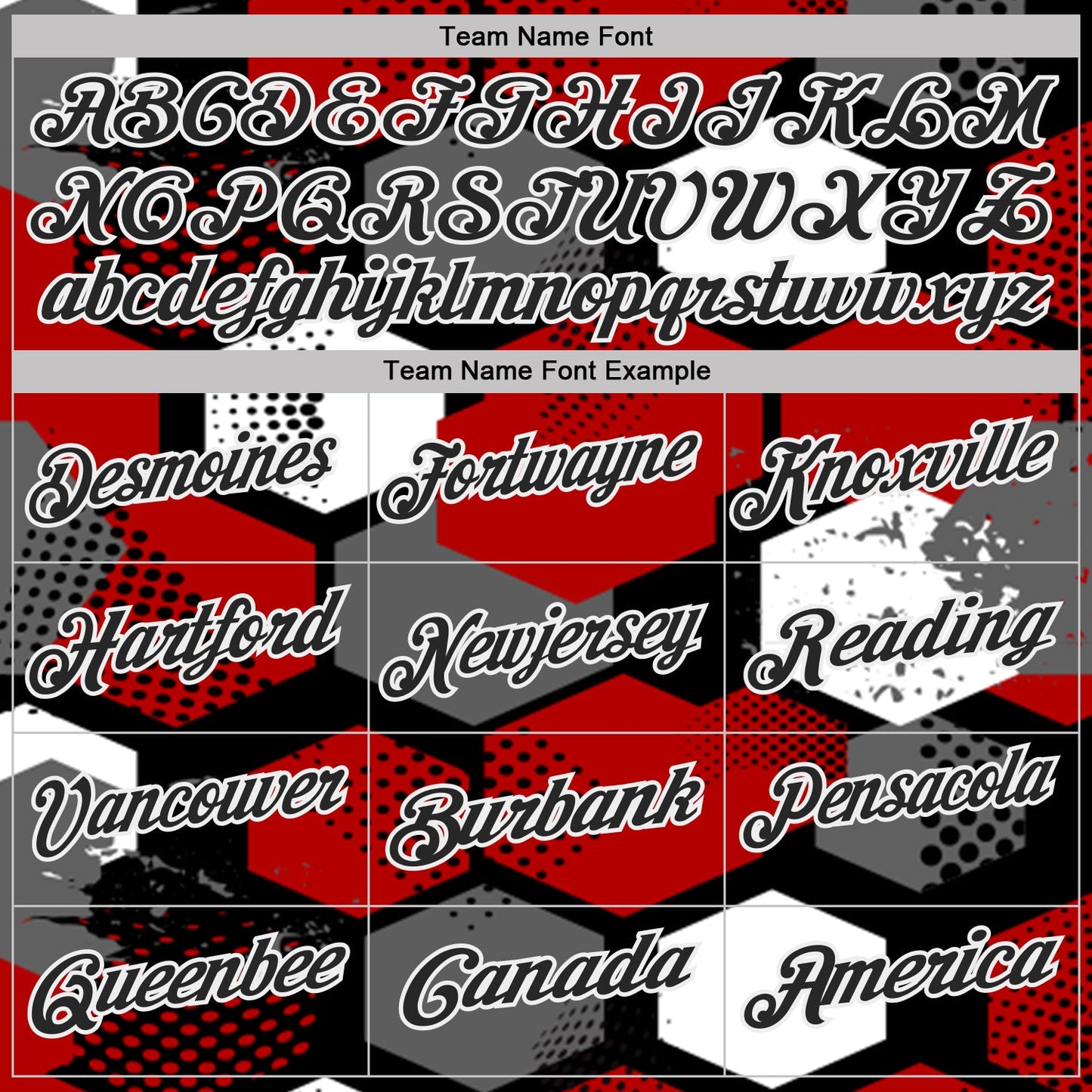 Custom Red Black Gray-White Modern Geometric Tech Hexagon Grid Performance Polo Shirt view 4