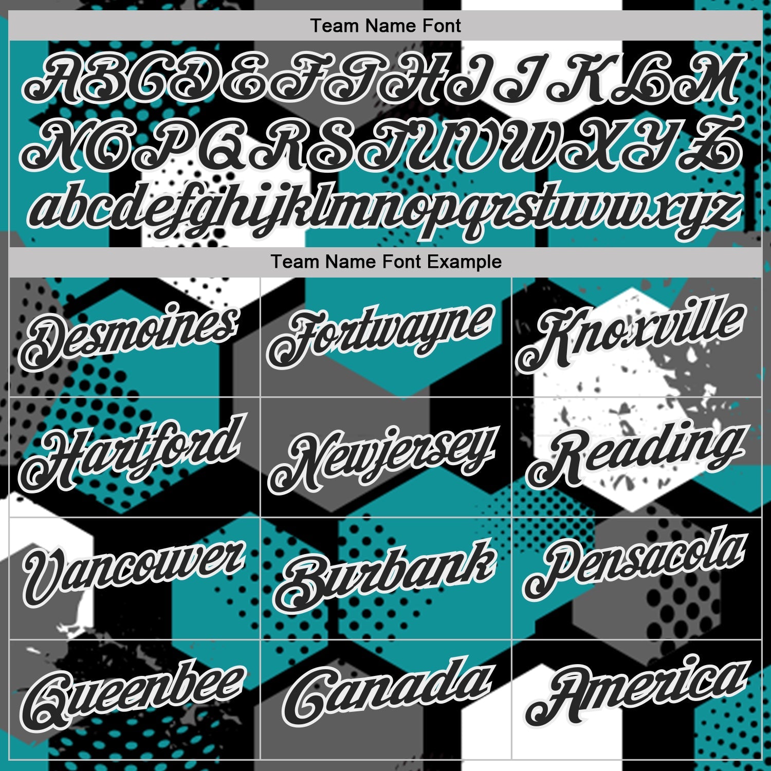 Custom Teal Black Gray-White Modern Geometric Tech Hexagon Grid Performance Polo Shirt view 4