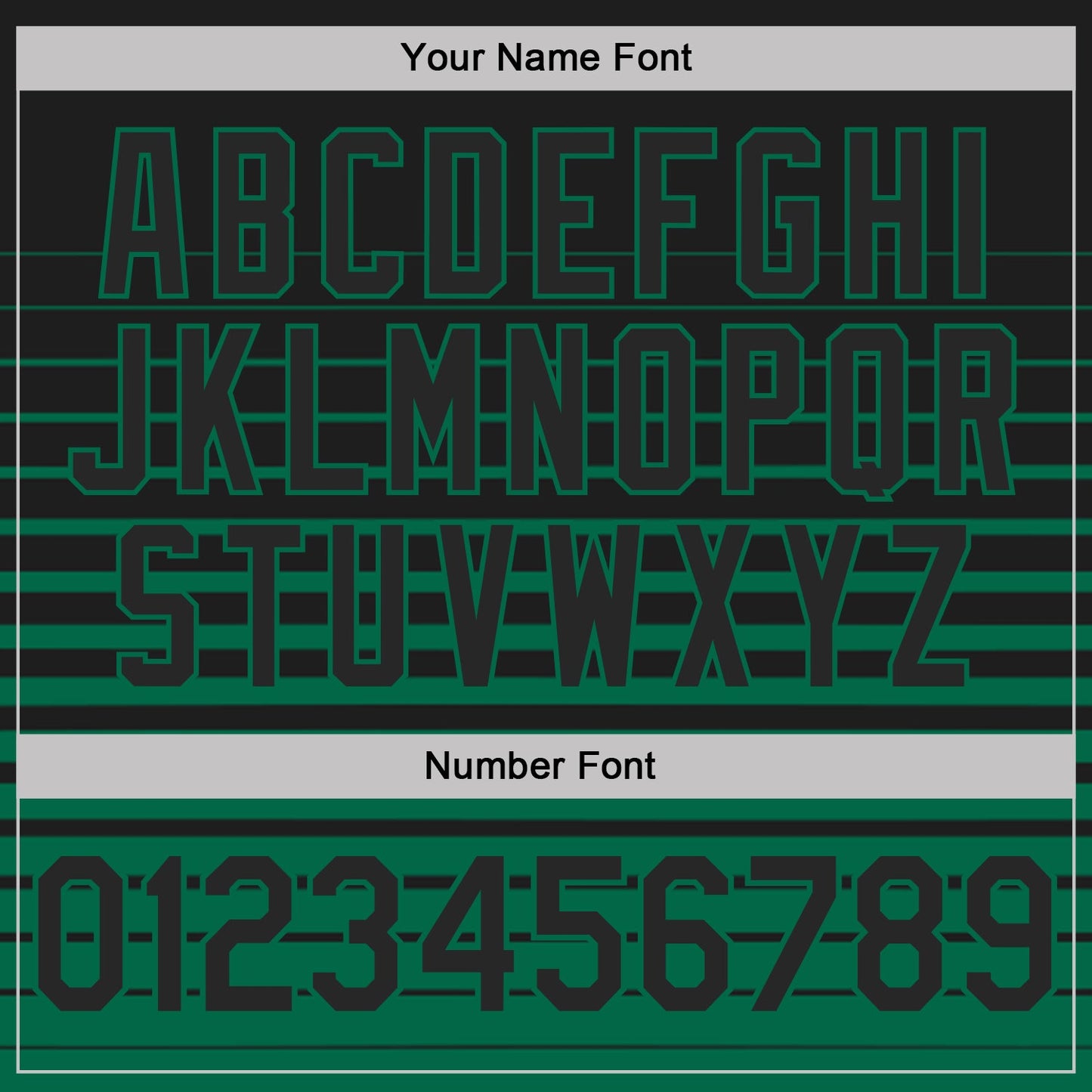 Custom Black-Kelly Green Horizontal Gradient Stripe Performance Polo Shirt view 5