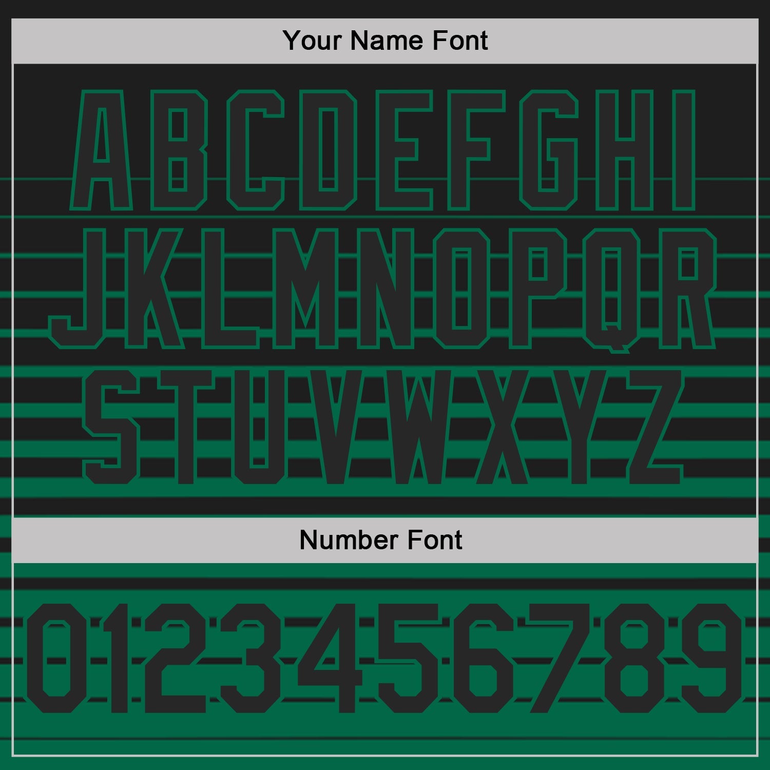 Custom Black-Kelly Green Horizontal Gradient Stripe Performance Polo Shirt view 5
