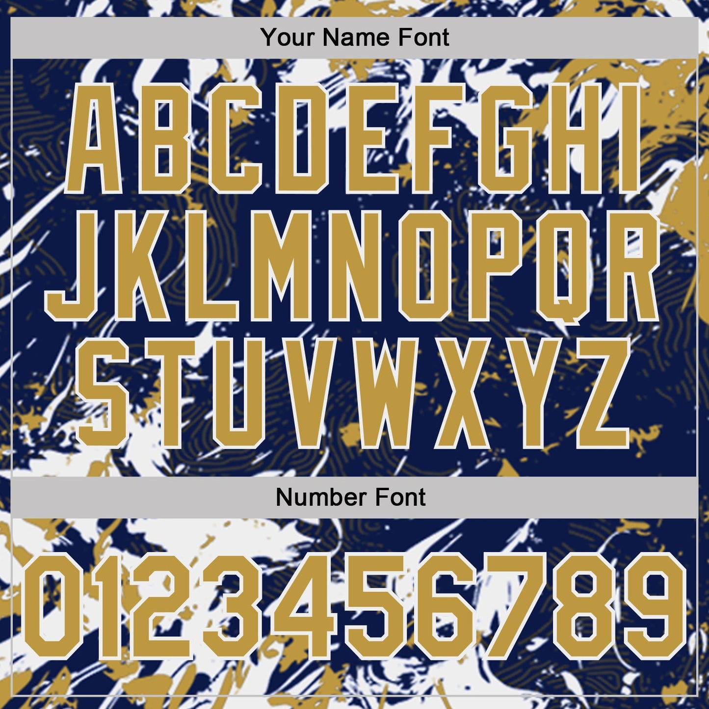 Custom Navy Old Gold-White Dynamic Splatter Brush Stroke Performance Polo Shirt view 5