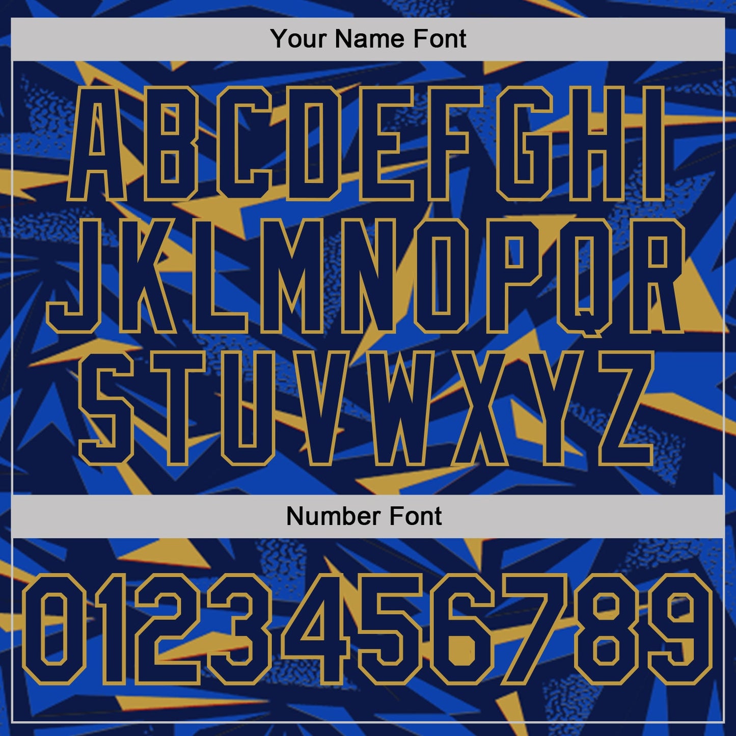 Custom Navy Thunder Blue-Old Gold Cyber Mecha E-sport Geometric Shards Spike Performance Polo Shirt view 5