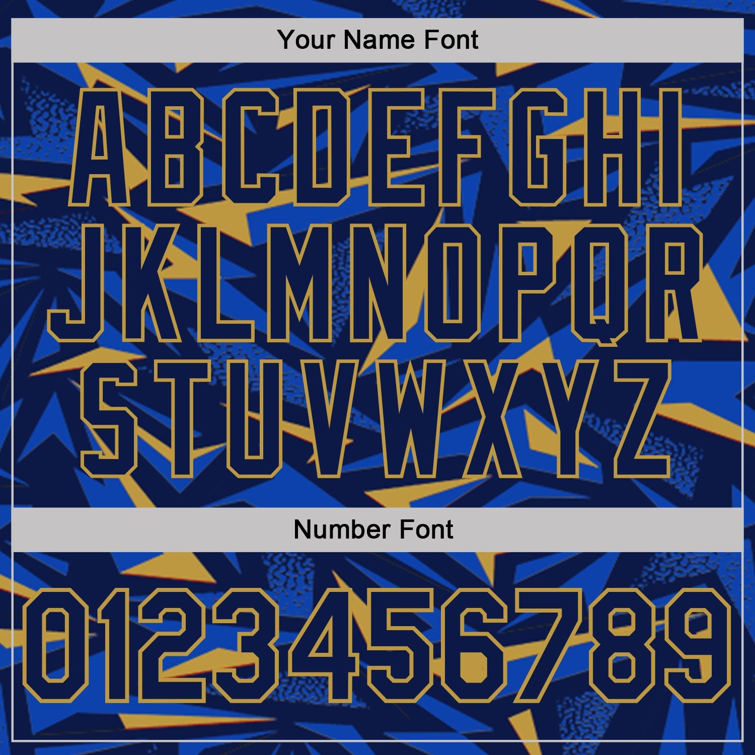 Custom Navy Thunder Blue-Old Gold Cyber Mecha E-sport Geometric Shards Spike Performance Polo Shirt view 5