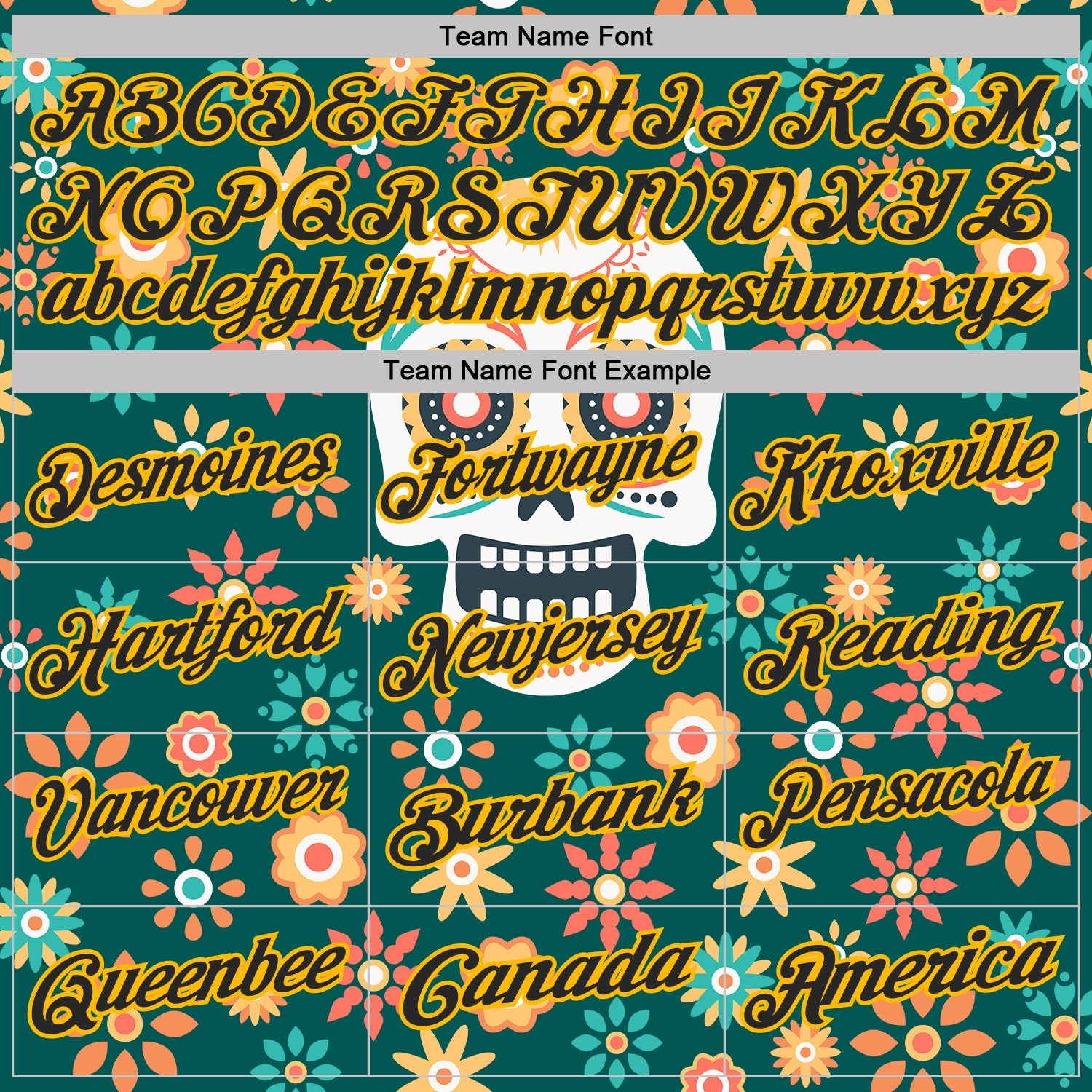 Custom Midnight Green Black-Gold Day of the Dead Mexican Sugar Skull Performance Polo Shirt view 4