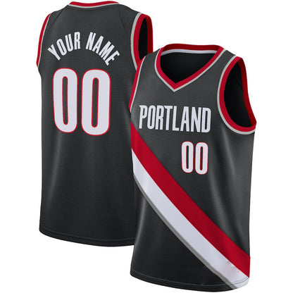Custom P.Trail Blazers Swingman  Jersey City Edition Black Stitched Basketball Jersey - Main View