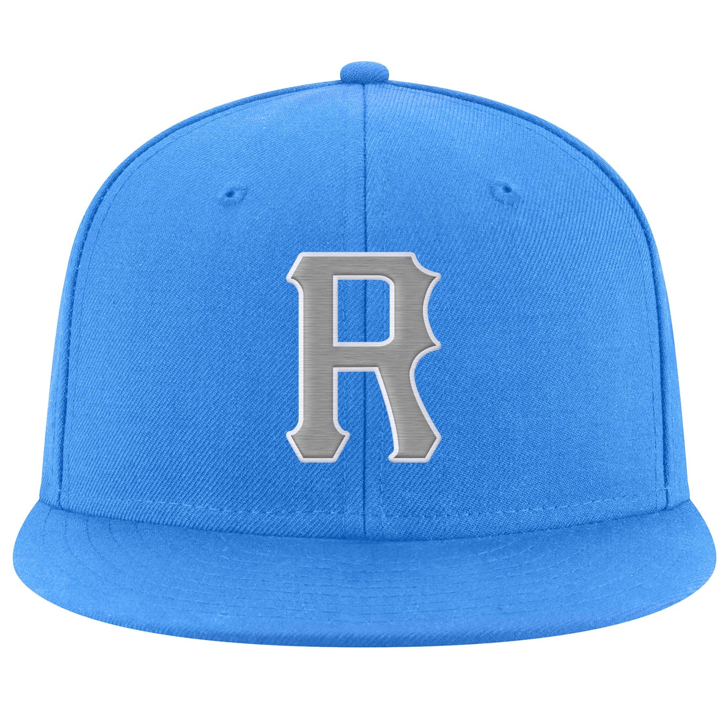 Custom Powder Blue Gray-White Stitched Adjustable Snapback Hat view 2