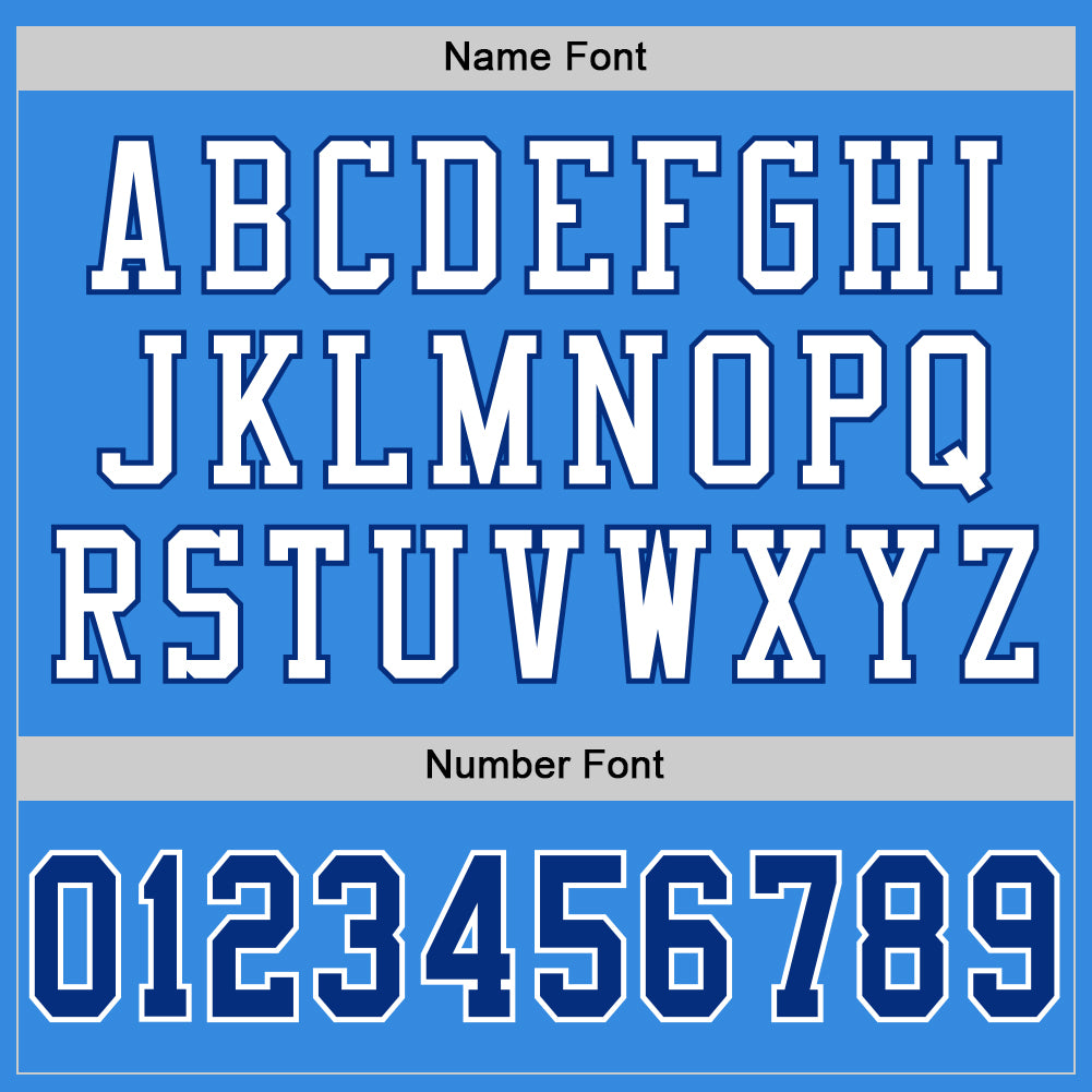 Custom Powder Blue Royal-White Mesh Authentic Throwback Football Jersey view 4
