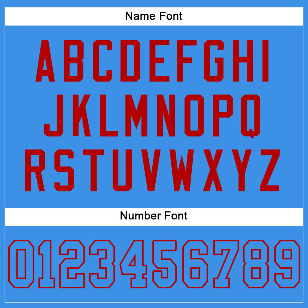 Custom Powder Blue Powder Blue-Red Mesh Authentic Football Jersey view 4