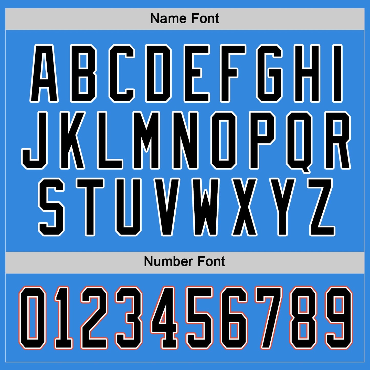 Custom Powder Blue Black-Orange Hockey Jersey view 3