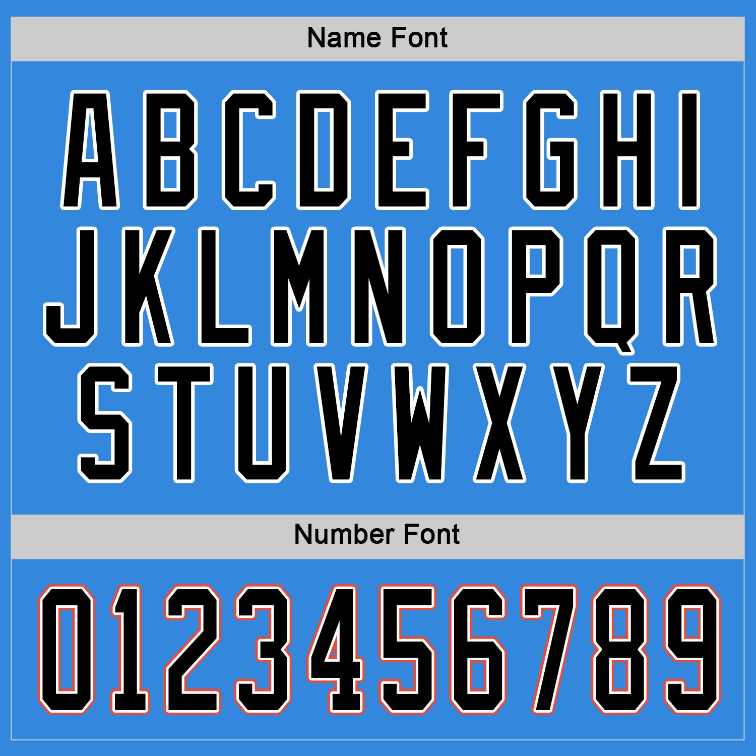 Custom Powder Blue Black-Orange Hockey Jersey view 3