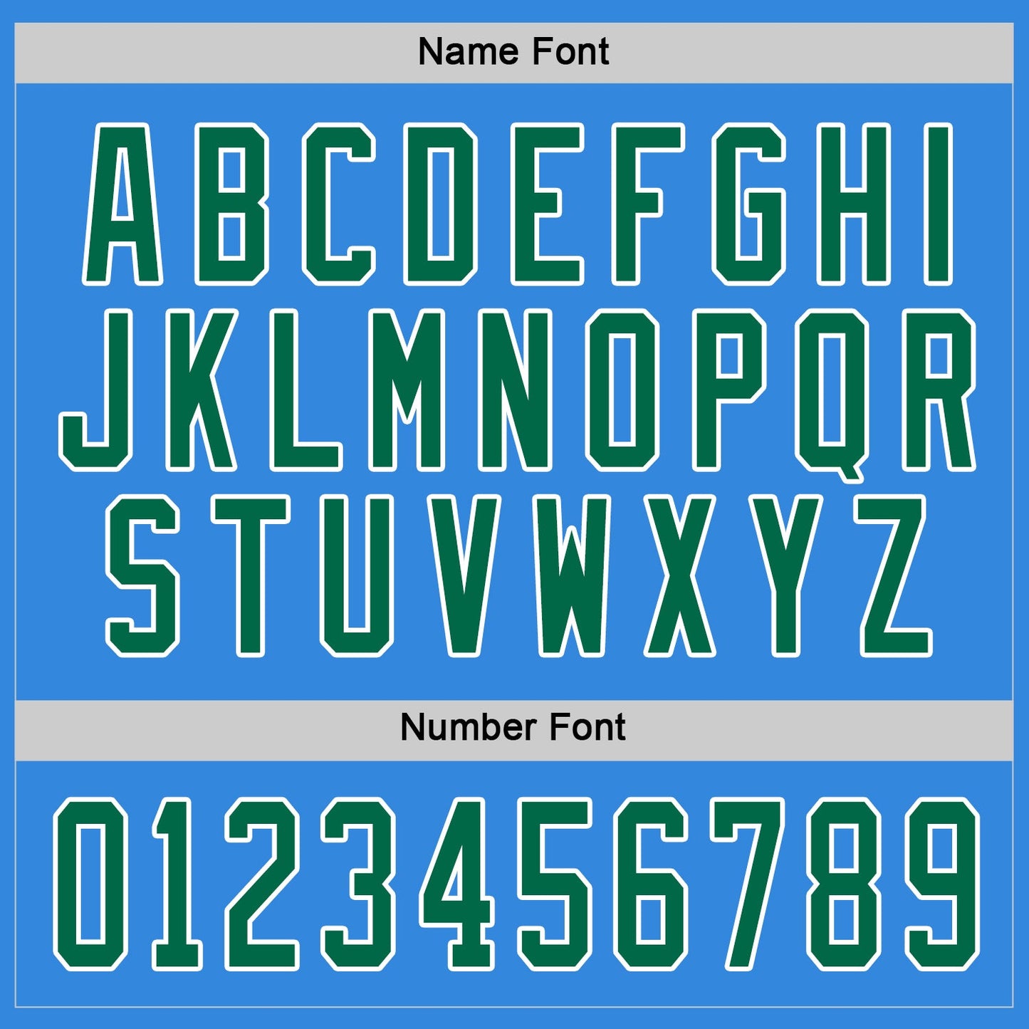 Custom Powder Blue Kelly Green-White Hockey Jersey view 4