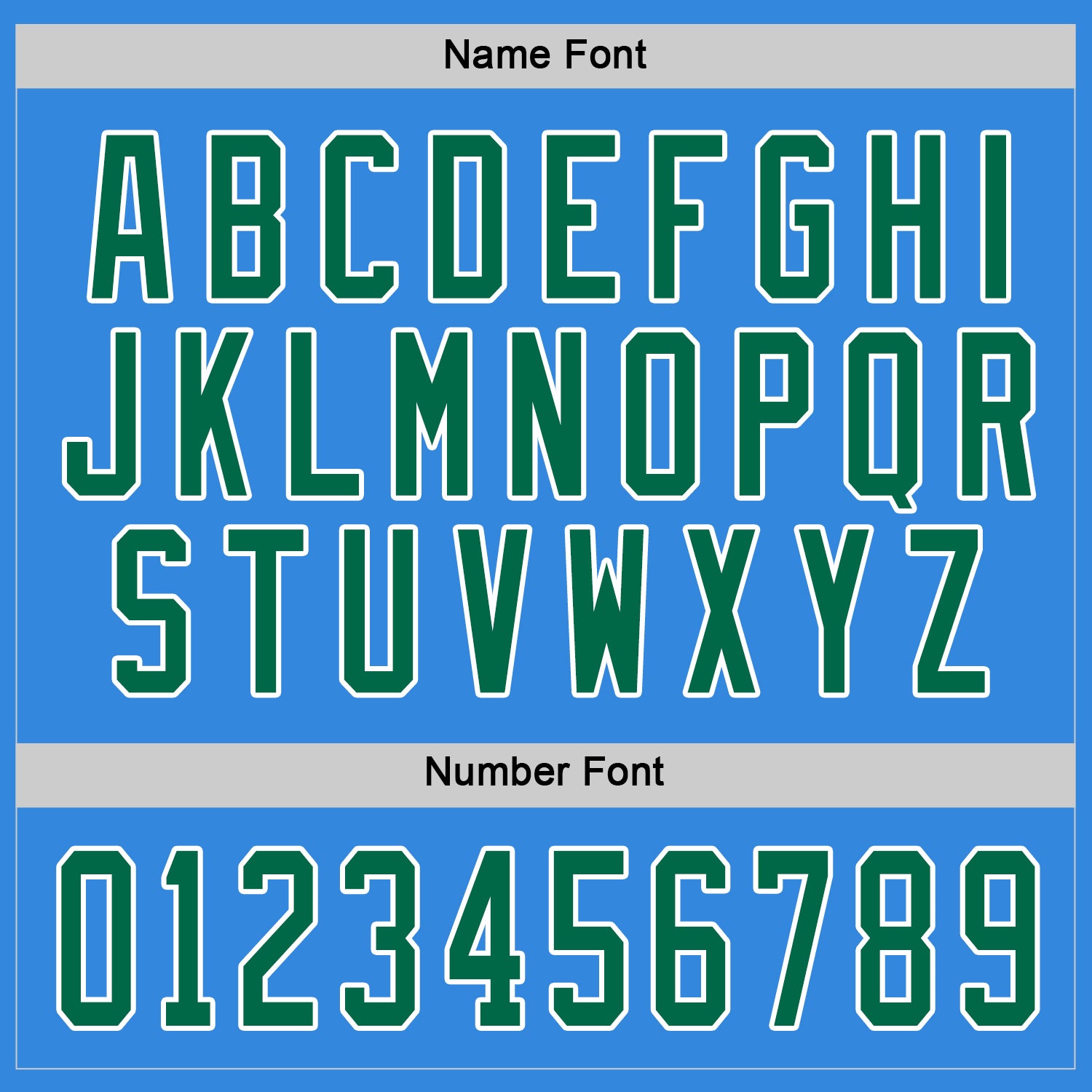Custom Powder Blue Kelly Green-White Hockey Jersey view 4