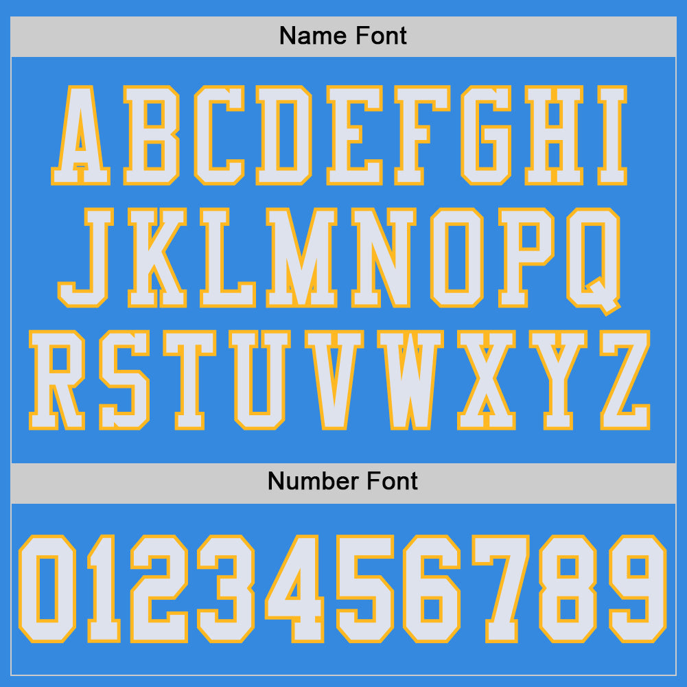 Custom Powder Blue White-Gold Mesh Authentic Football Jersey view 4