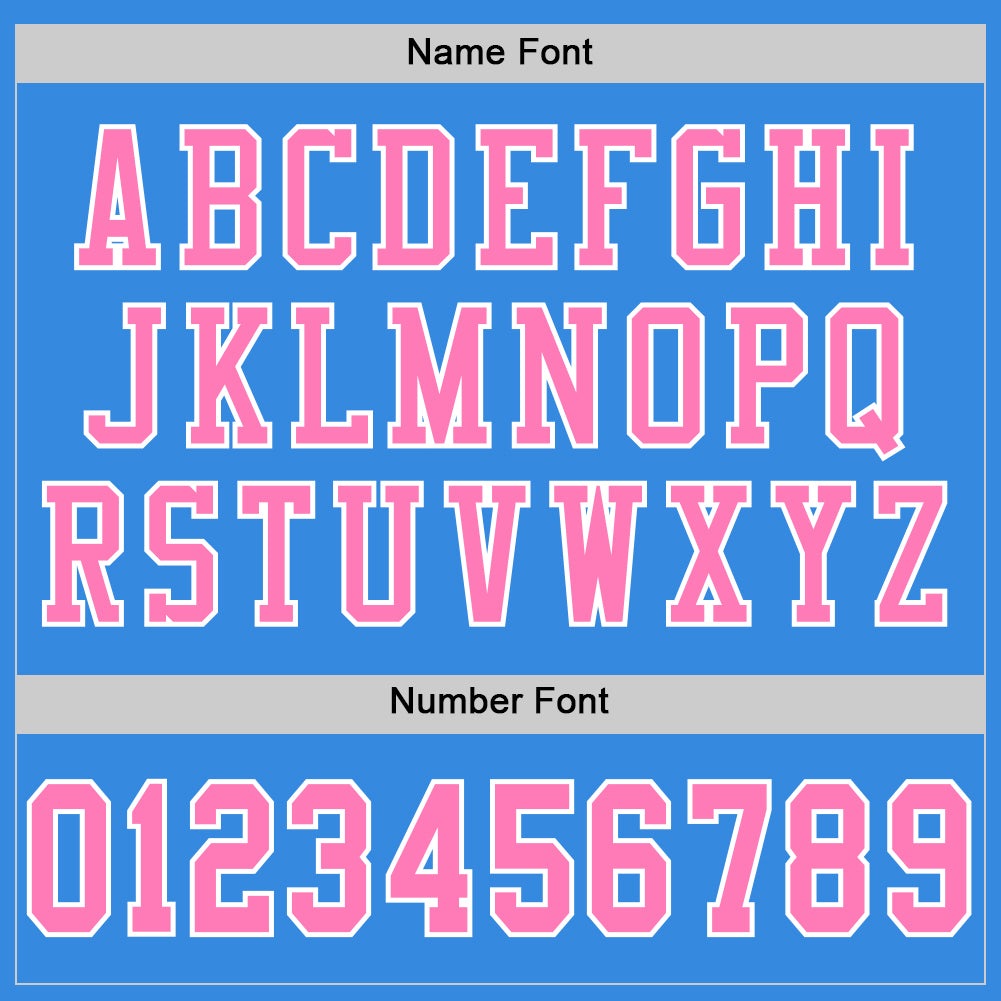 Custom Powder Blue Pink-White Mesh Authentic Football Jersey view 4