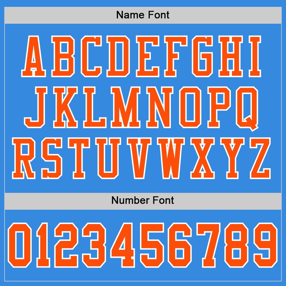 Custom Powder Blue Orange-White Mesh Authentic Football Jersey view 4