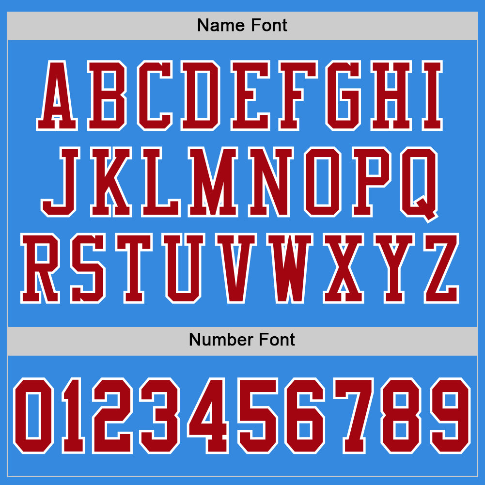 Custom Powder Blue Red-White Mesh Authentic Football Jersey view 4