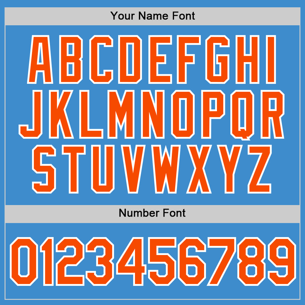 Custom Powder Blue Orange-White Performance T-Shirt view 4