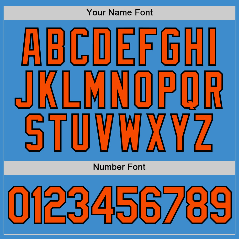 Custom Powder Blue Orange-Black Performance T-Shirt view 4
