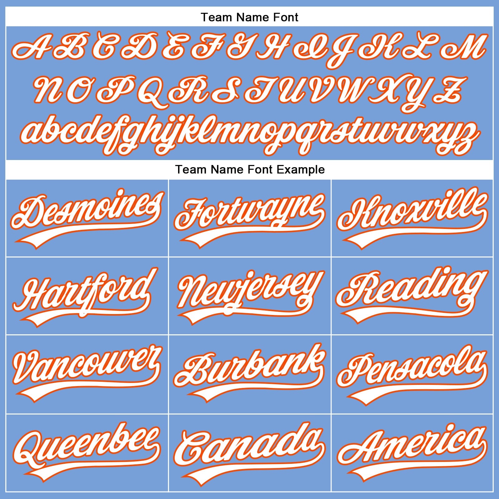 Custom Powder Blue White-Orange Authentic Baseball Jersey view 4