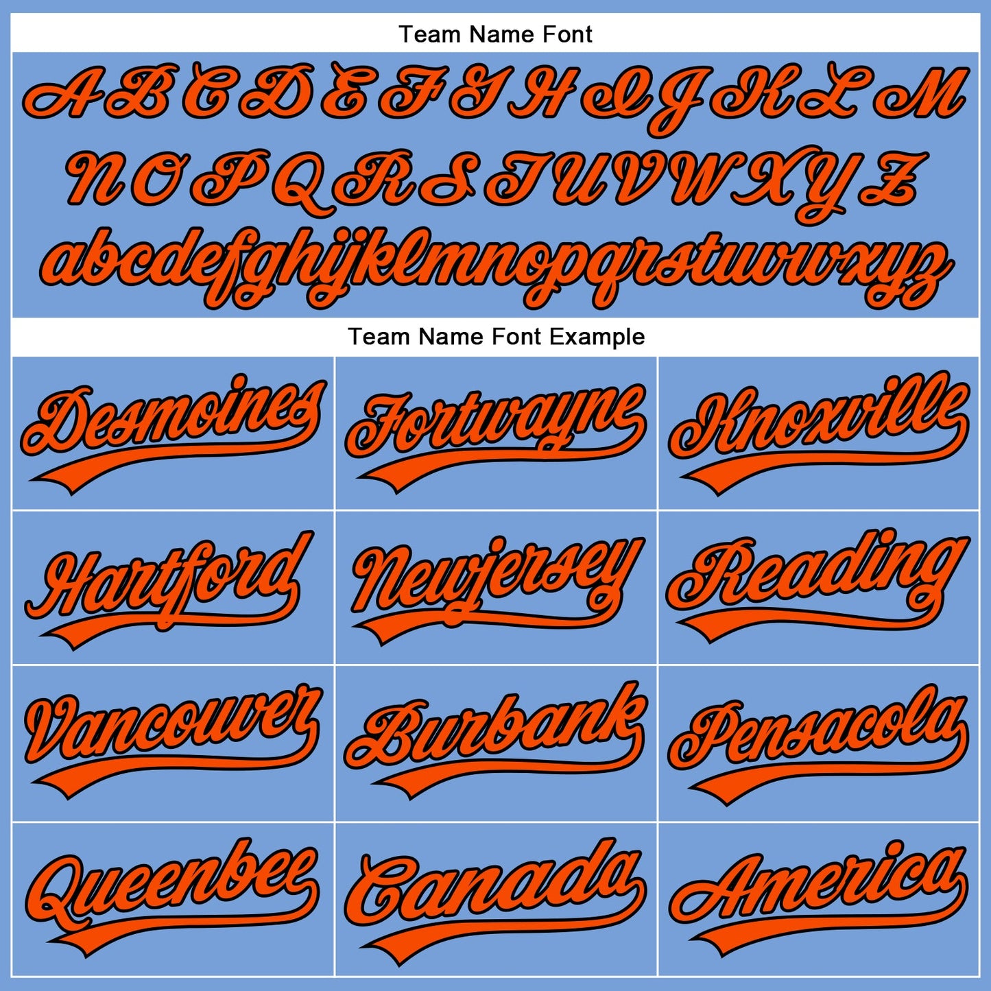 Custom Powder Blue Orange-Black Authentic Baseball Jersey view 4
