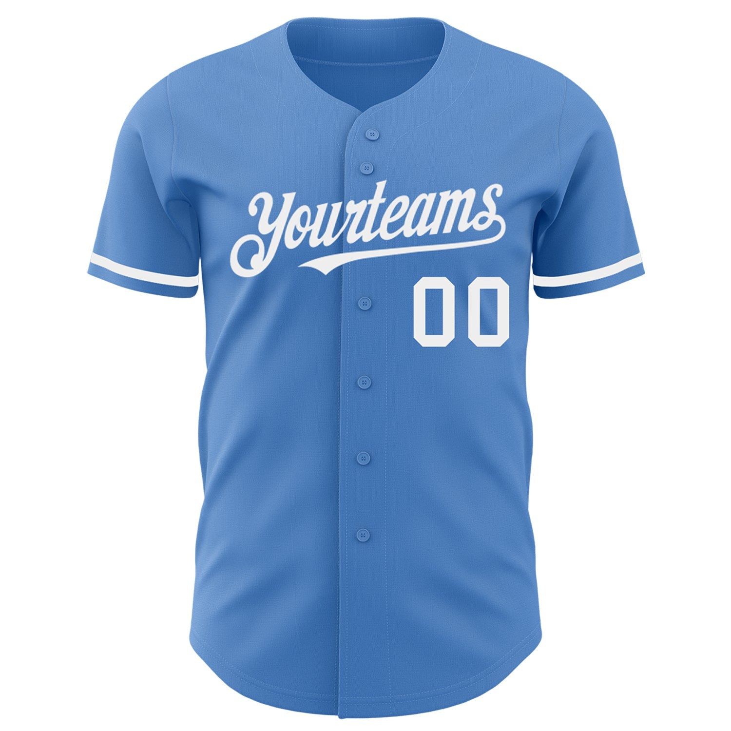Custom Powder Blue White Authentic Baseball Jersey view 2