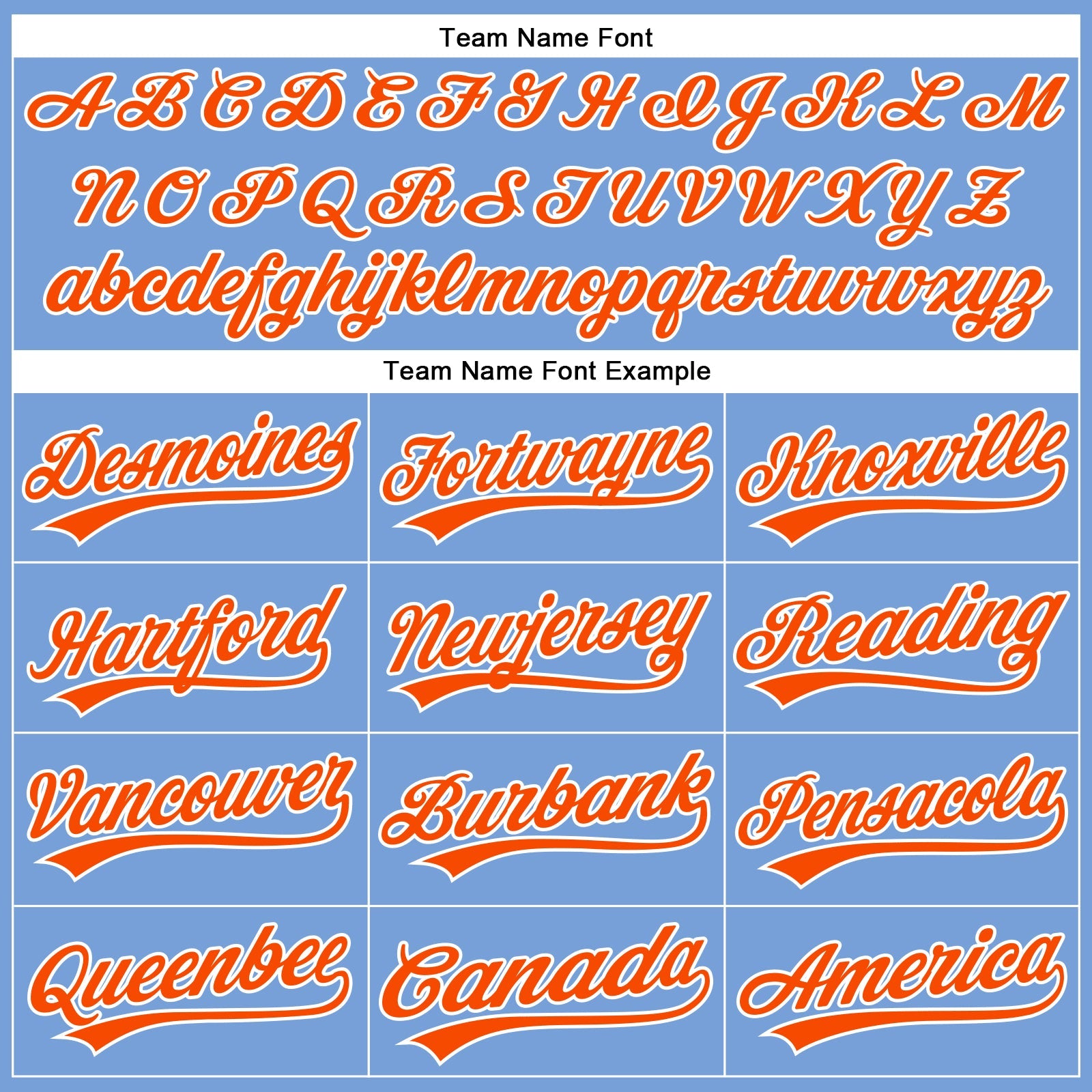 Custom Powder Blue White Pinstripe Orange Authentic Baseball Jersey view 4