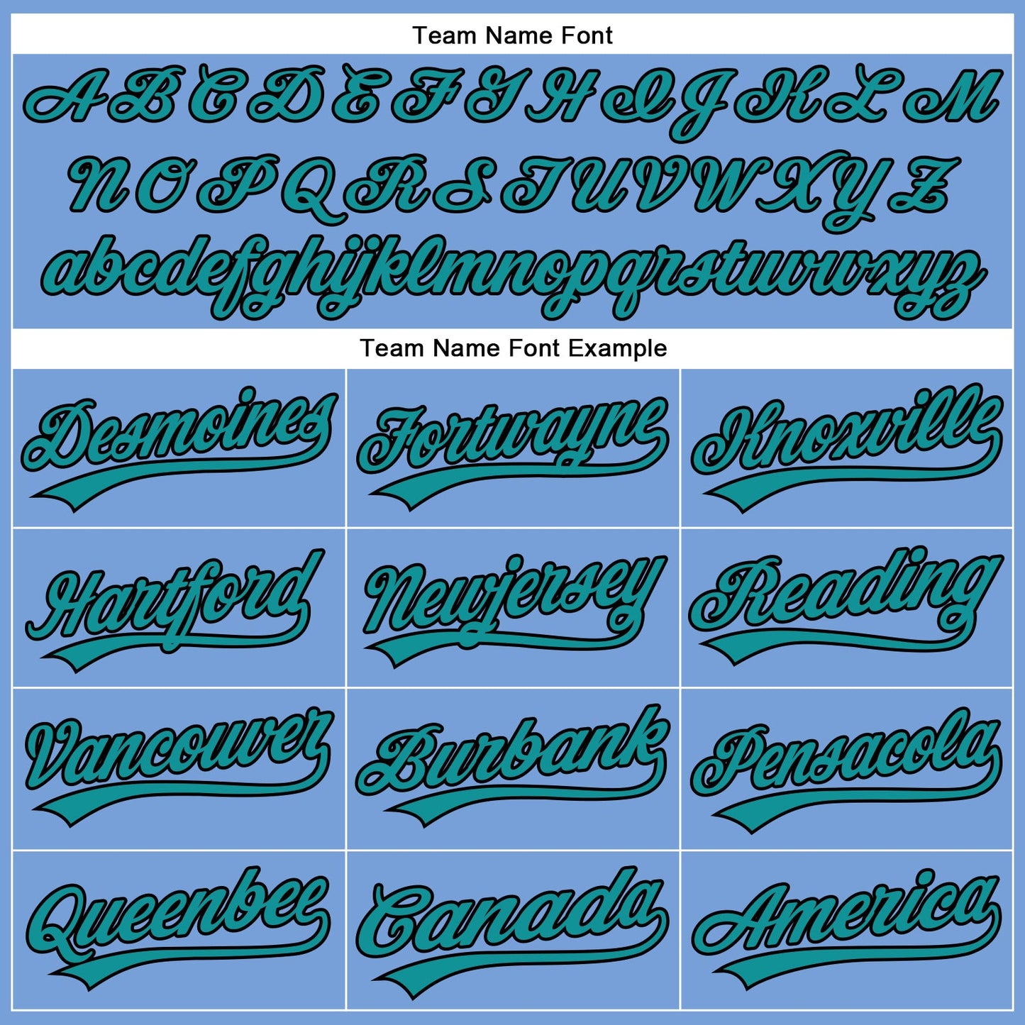 Custom Powder Blue Black Pinstripe Teal Authentic Baseball Jersey view 4