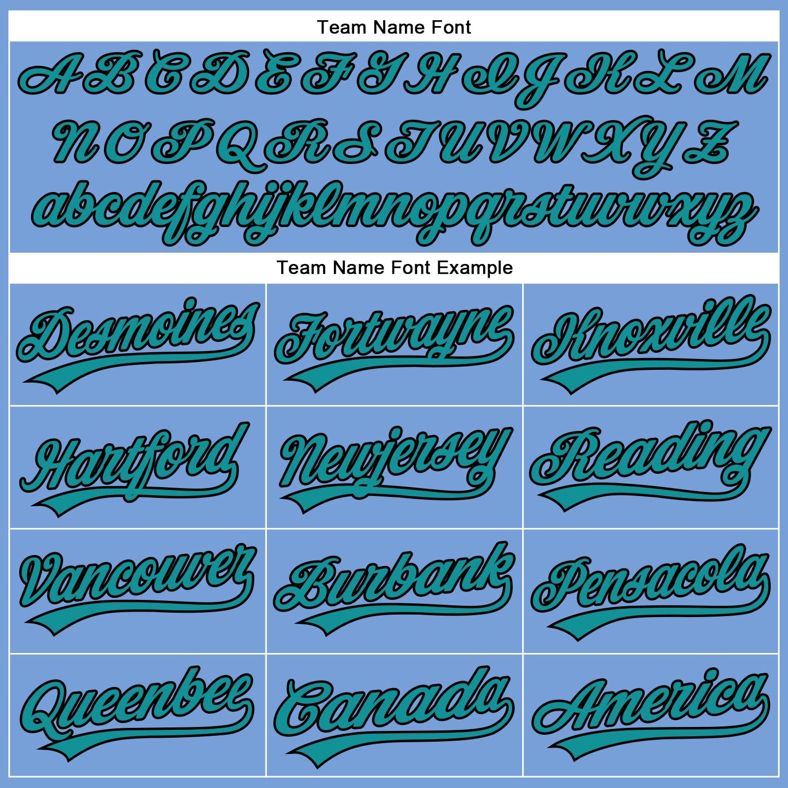 Custom Powder Blue Black Pinstripe Teal Authentic Baseball Jersey view 4