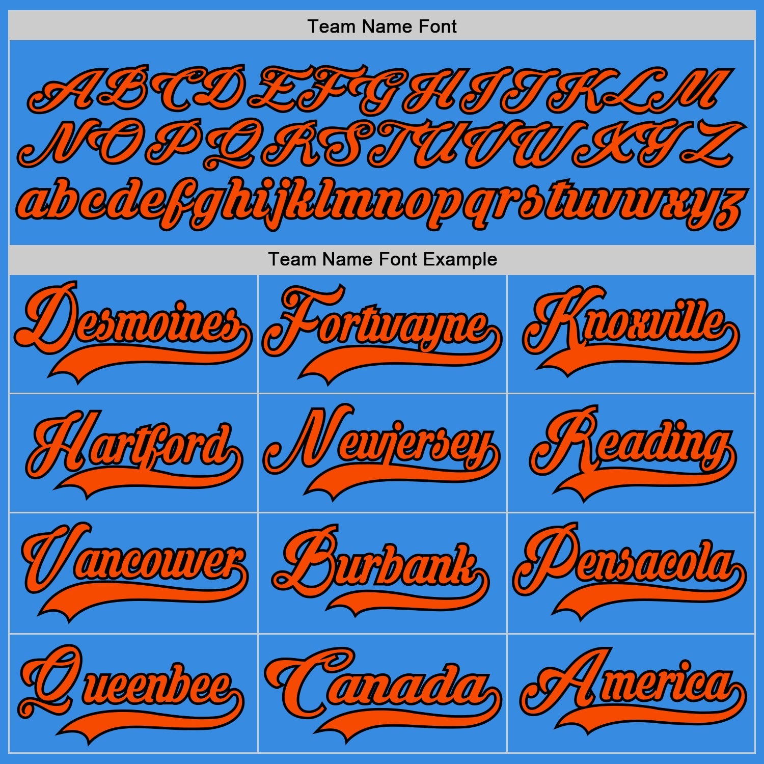Custom Powder Blue Orange-Black Hockey Jersey view 4