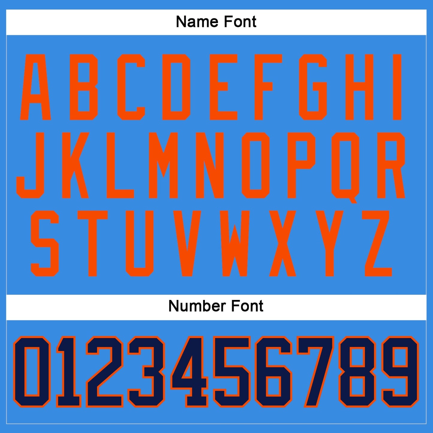 Custom Powder Blue Navy-Orange Hockey Jersey view 5