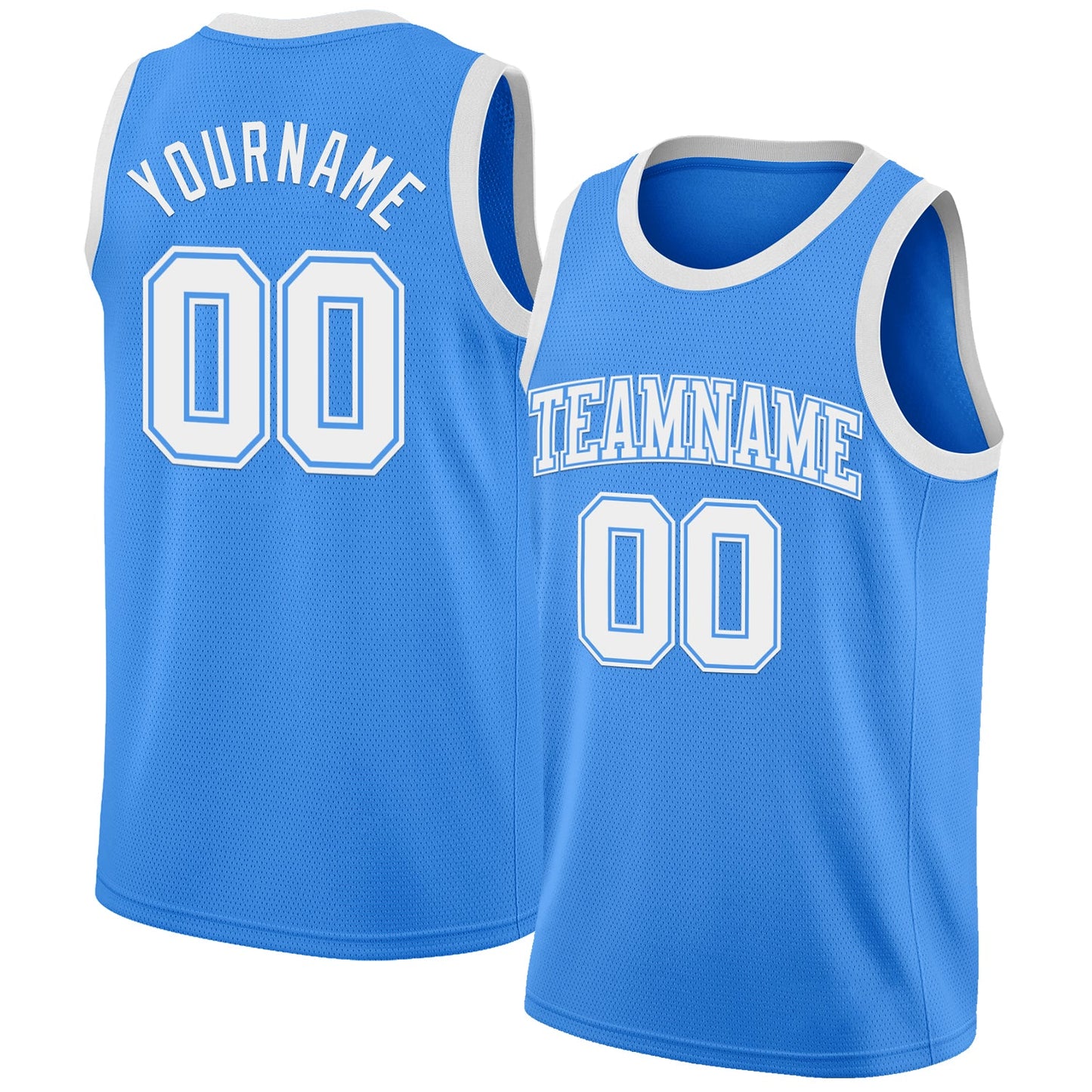 Custom Powder Blue White Authentic Basketball Jersey - Main View