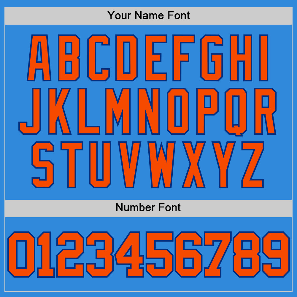 Custom Powder Blue Orange-Royal Authentic Basketball Jersey view 4