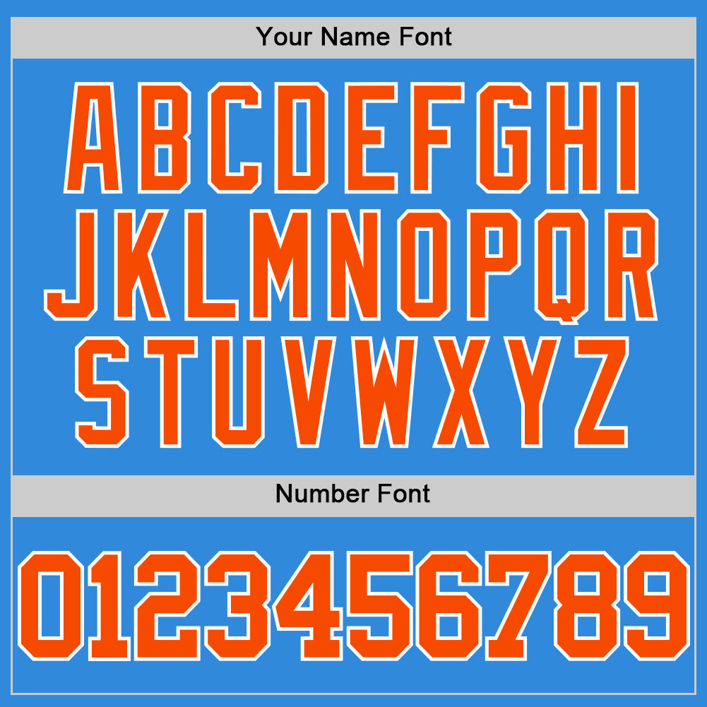 Custom Powder Blue Orange-White Authentic Basketball Jersey view 4