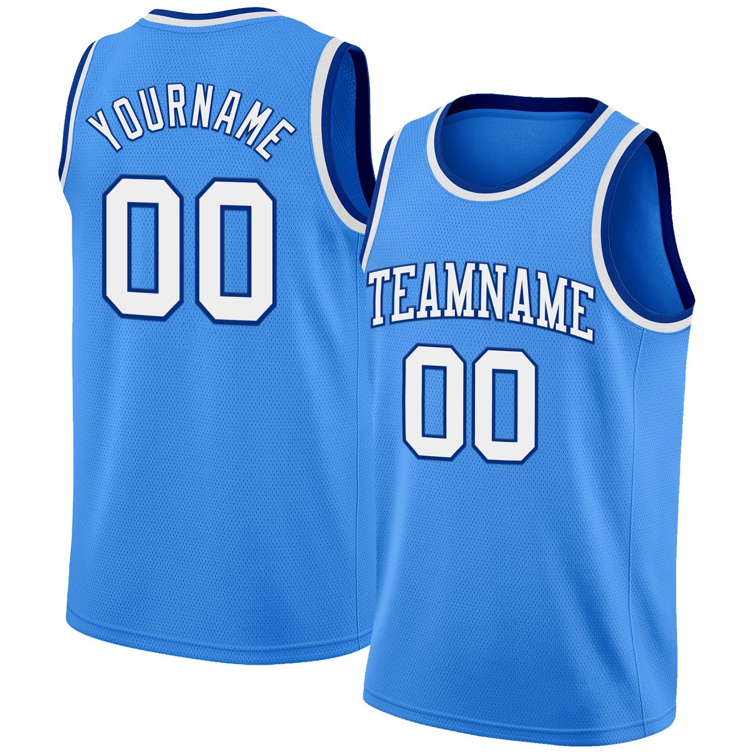 Custom Powder Blue White-Royal Authentic Basketball Jersey - Main View