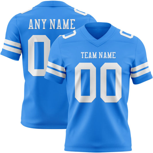 Custom Powder Blue White Authentic Football Jersey - Main View