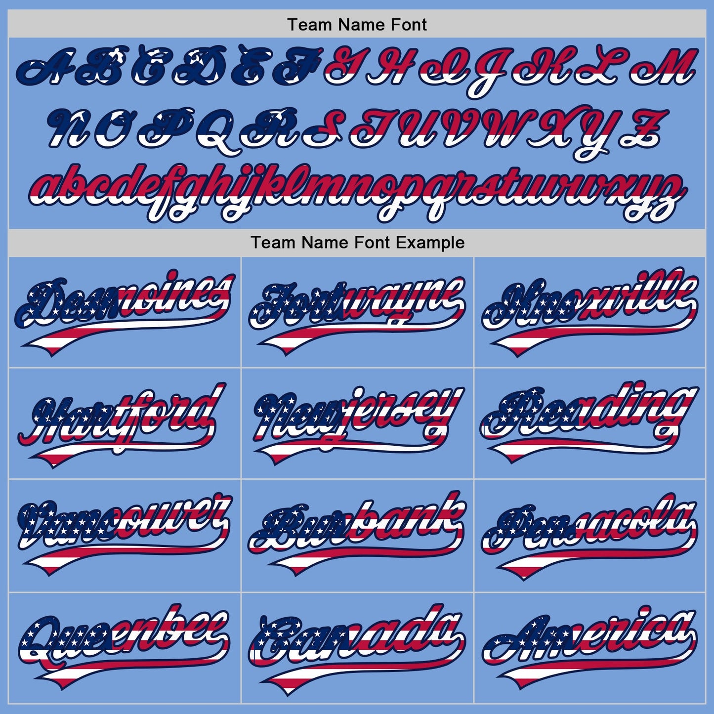 Custom Powder Blue USA Flag Navy Red-White Authentic Baseball Jersey view 4
