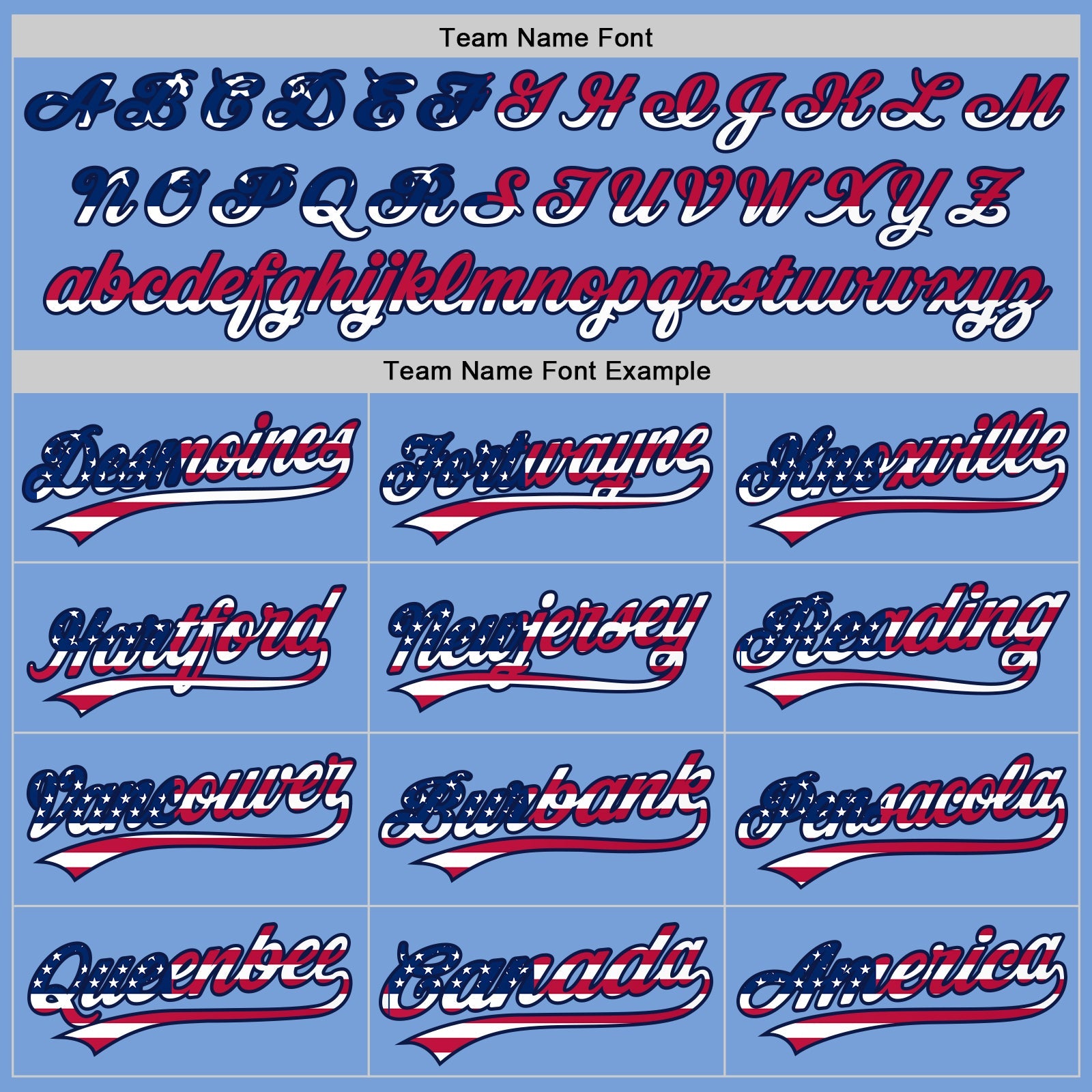Custom Powder Blue USA Flag Navy Red-White Authentic Baseball Jersey view 4