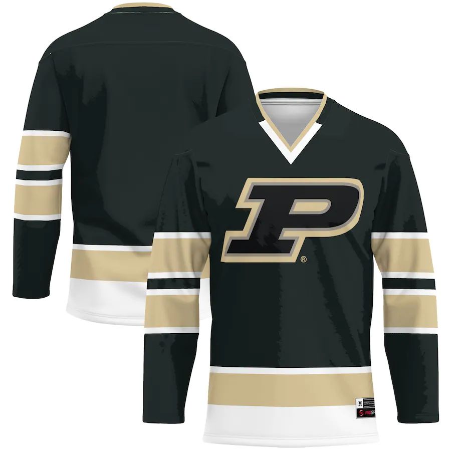 Purdue Boilermakers Hockey Jersey Black Stitched American College Jerseys
