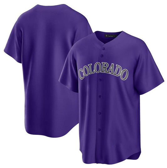 Colorado Rockies Purple Alternate Replica Team Baseball Jersey - Main View