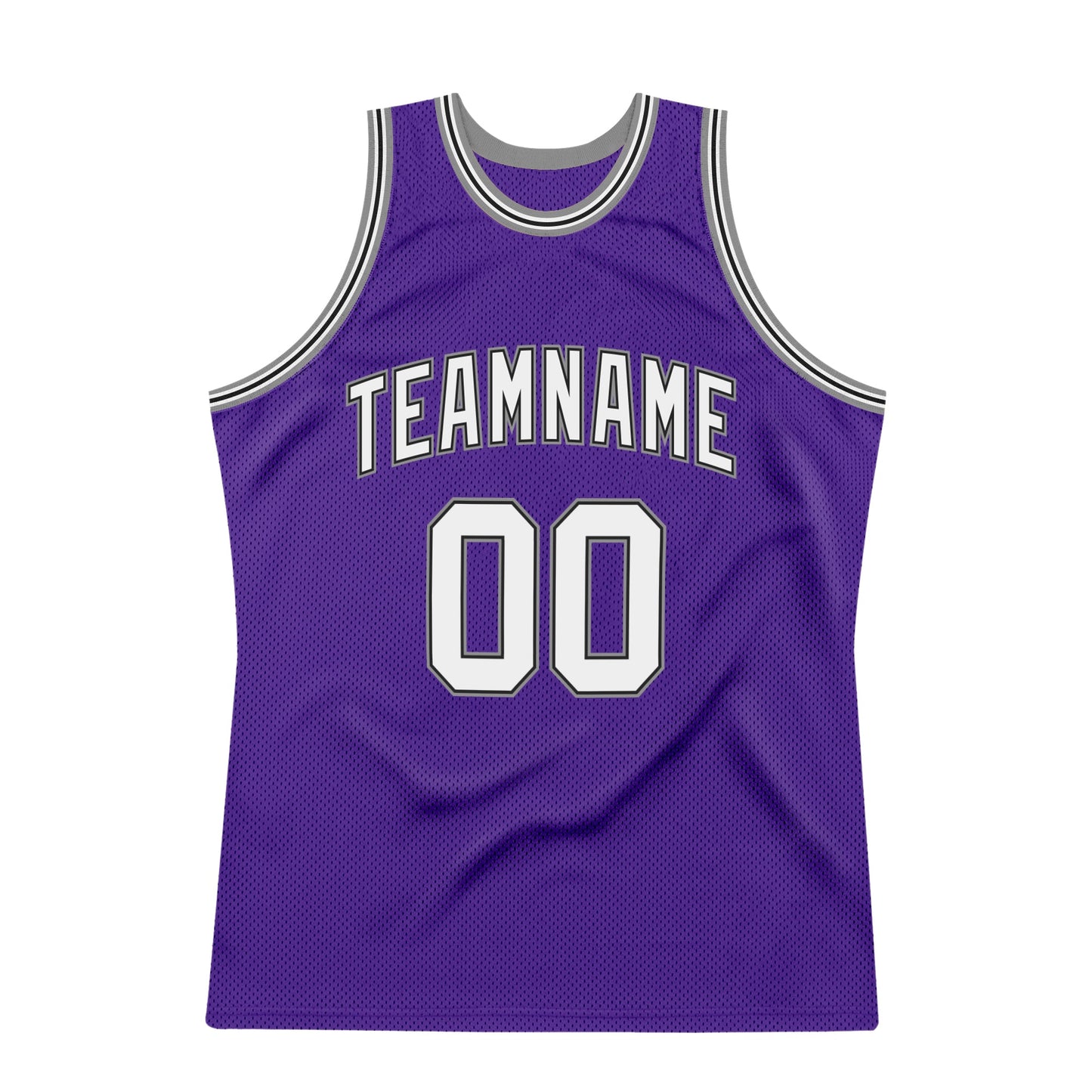 Custom Purple White-Gray Authentic Throwback Basketball Jersey view 7