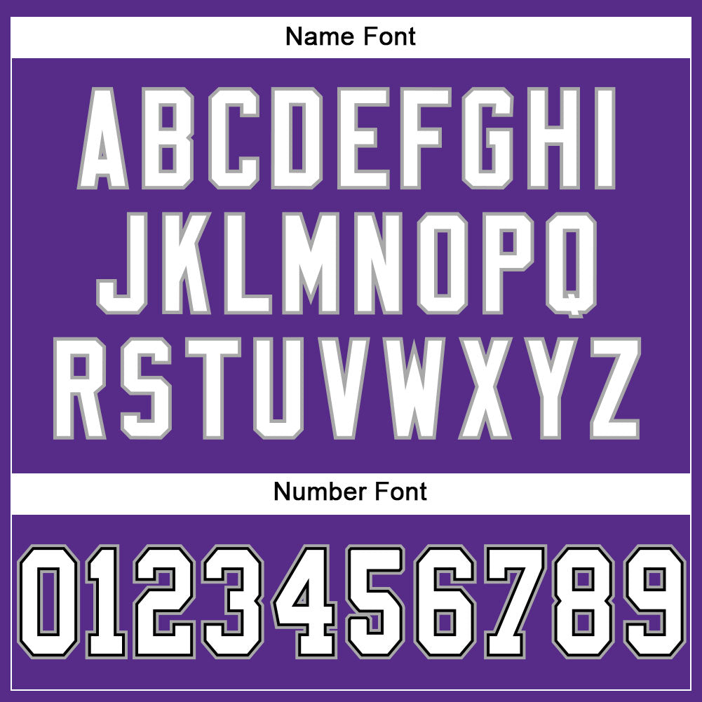 Custom Purple White-Gray Mesh Authentic Football Jersey view 4