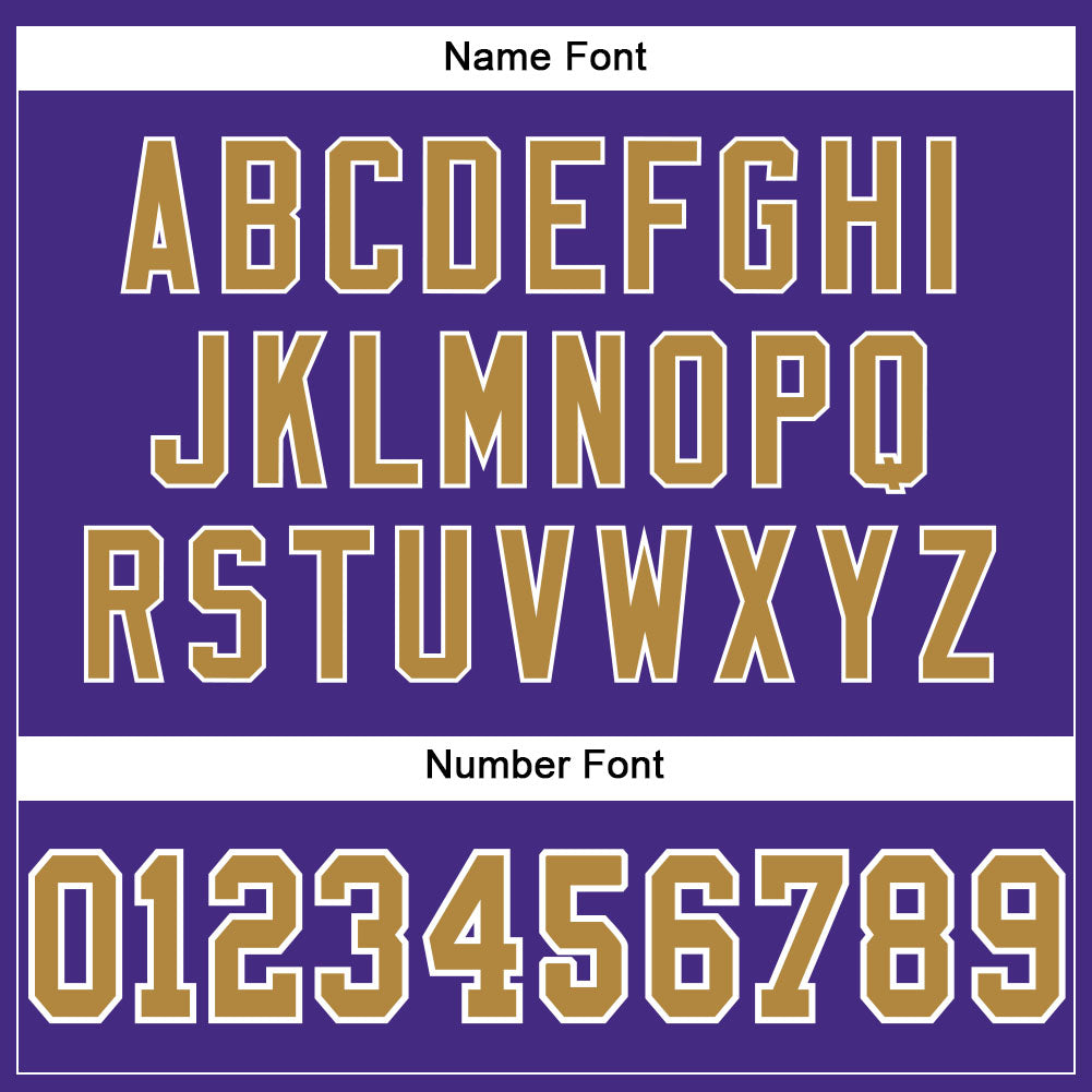 Custom Purple Old Gold-White Mesh Authentic Football Jersey view 4