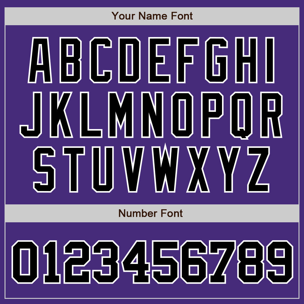 Custom Purple Black-White Authentic Baseball Jersey view 4