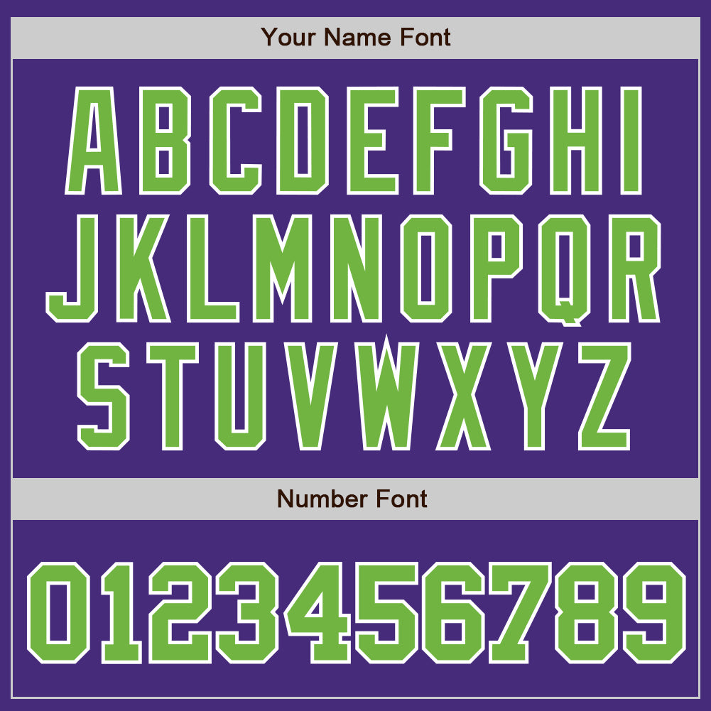Custom Purple Neon Green-White Authentic Baseball Jersey view 4