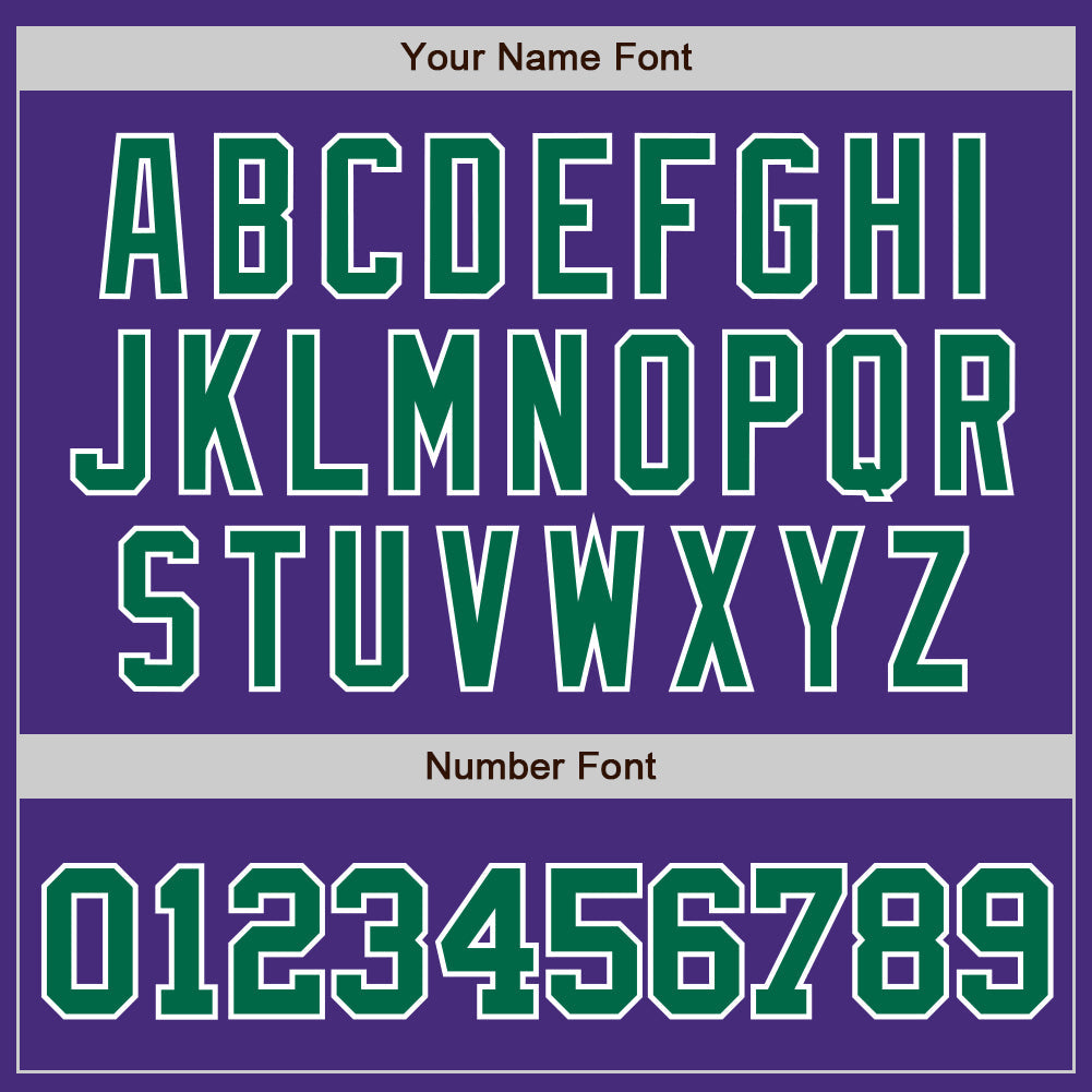 Custom Purple Kelly Green-White Authentic Baseball Jersey view 4