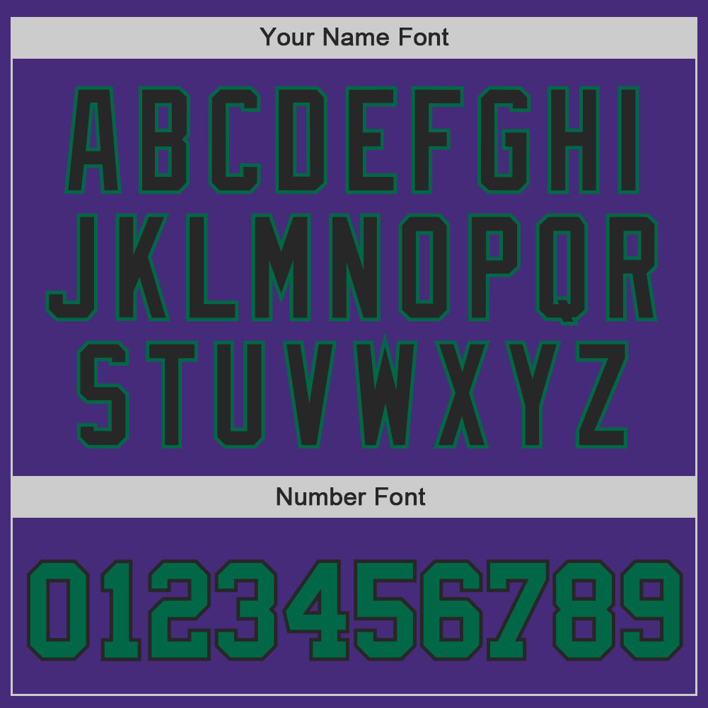 Custom Purple Kelly Green-Black Authentic Baseball Jersey view 4