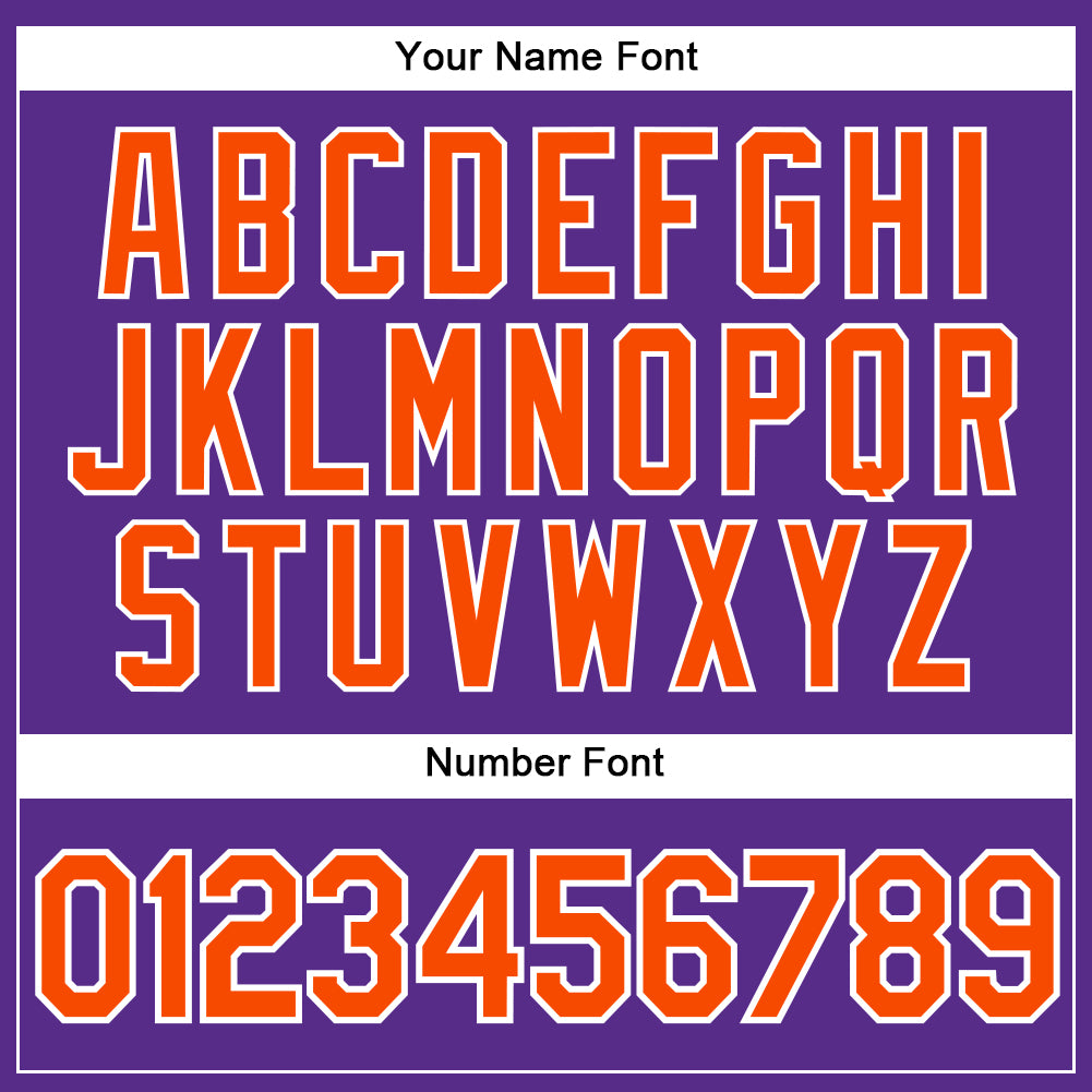 Custom Purple Orange-White Authentic Sleeveless Baseball Jersey view 4